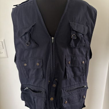 Gilet da Pesca Vintage Blu Navy