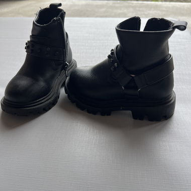 Black Kids' Biker-Style Boots