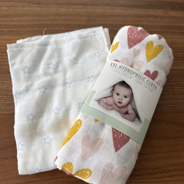 Lot de lingettes bébé en hydrophile