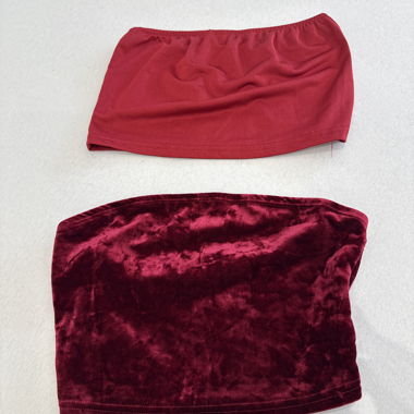 Set di due top a fascia bordeaux