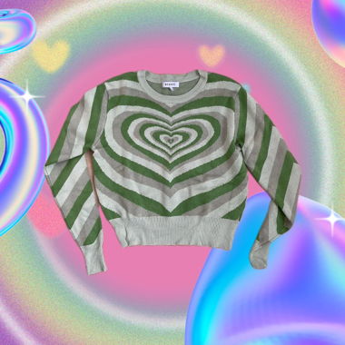 scandy cropped heart sweater
