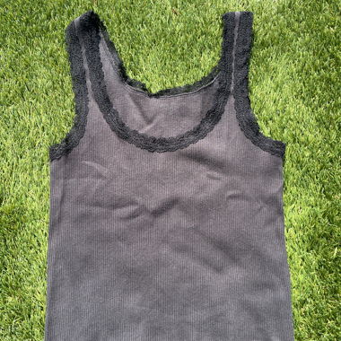 Ribbed Tank Top with Lace
