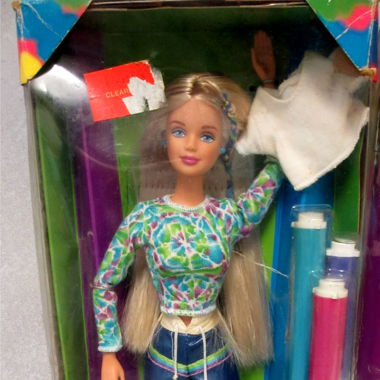 1998 Tie Dye Batik Fun Barbie 2 weisse Shirts