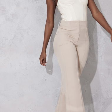 Pantalon large taille haute