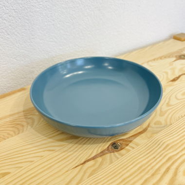 4 blue deep ceramic plates