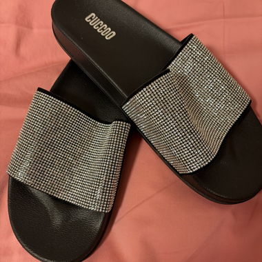 Ciabatte Nere con Glitter