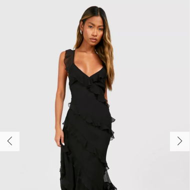 Maxi Dress chiffon ruffle from Boohoo