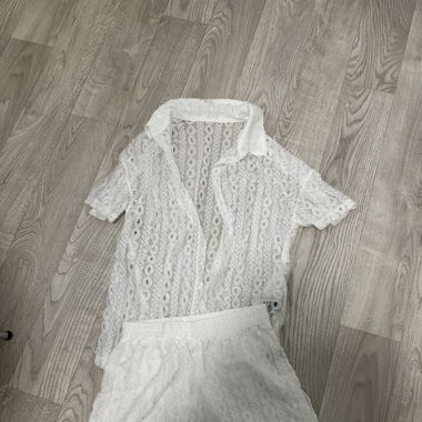 Strandset mit Bluse und Shorts
