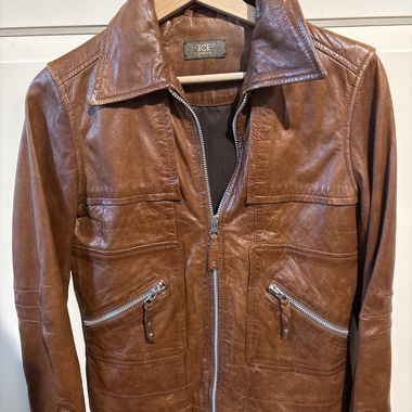 Veste en cuir brune ice 