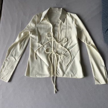 White Satin Wrap Blouse