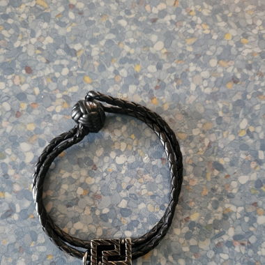 Bracelet cuir noir Versace authentique homme neuf