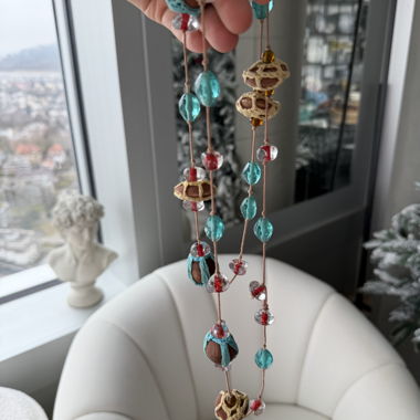 Vintage Colorful Beaded Necklace y2k
