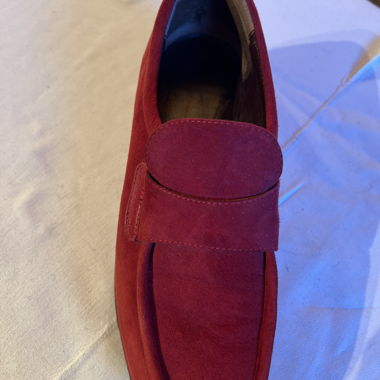 Mocassini in camoscio rosso