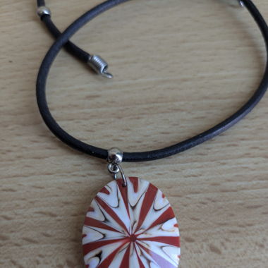 Coral necklace handmade art shells pendant floral 