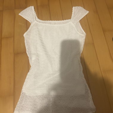 Top senza maniche in mesh bianco