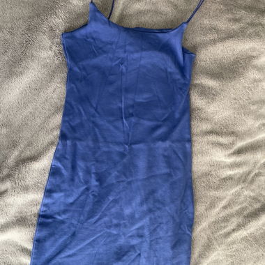 Robe courte caraco chic bleu royal