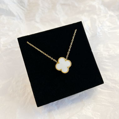 Clover Halskette Perlmutt Kleeblatt 18k vergoldet