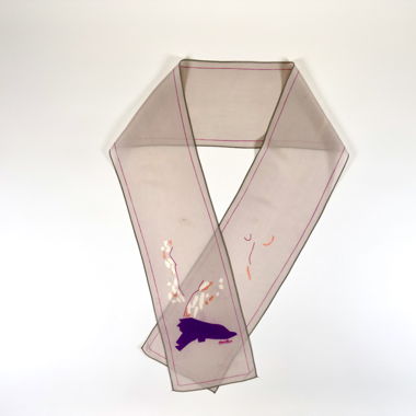 Schal von Mario Pucci, Vintage, Rosa mit Motiv
