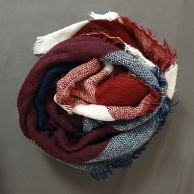 Écharpe bleu/rouge/blanc douce Hiver/Automne