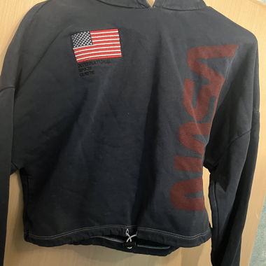Black NASA cropped hoodie