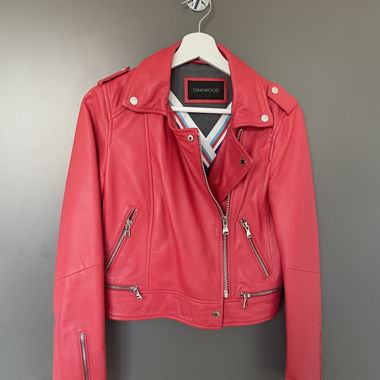 Rote Lederjacke Oakwood Grösse 34
