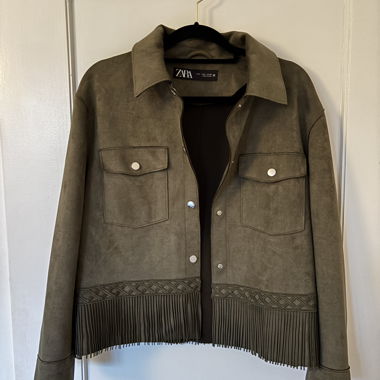 Giacca leggera con frange, Zara, taglia S
