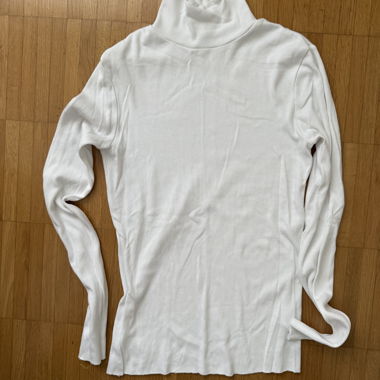 White Ribbed Turtleneck Top