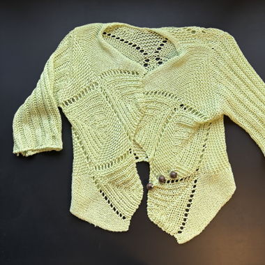 Knit Yellow Lace Cardigan