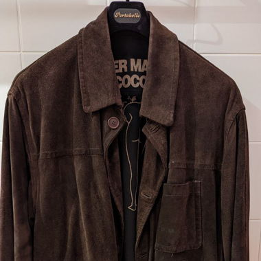 Veste en cuir retourné vintage