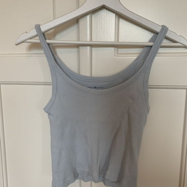 Blaues Ribbed Tank Top