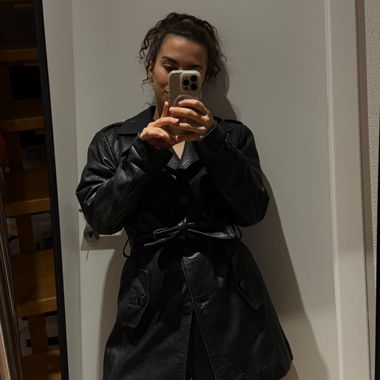 Trench in pelle nero