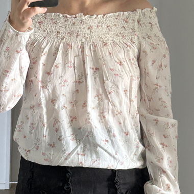 Schulterfreies Floral Top
