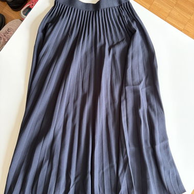 Dark Pleated Midi Skirt