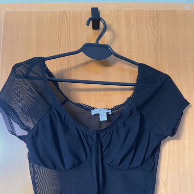 Durchsichtiger CropTop Schwarz