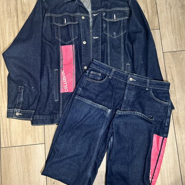 Ensemble veste en denim navy et jeans Collusion