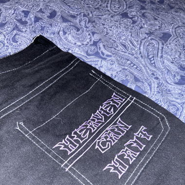 V2 SKULL JEANS (BLACK/PURPLE)