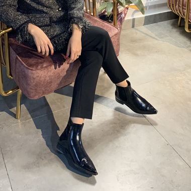 Bottines en cuir noires - Portées une seule fois