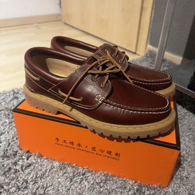 Mocassins en cuir marron