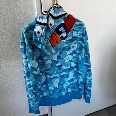 Felpa zip mimetica blu