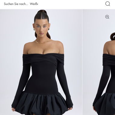 Robe noire mini à épaules dénudées