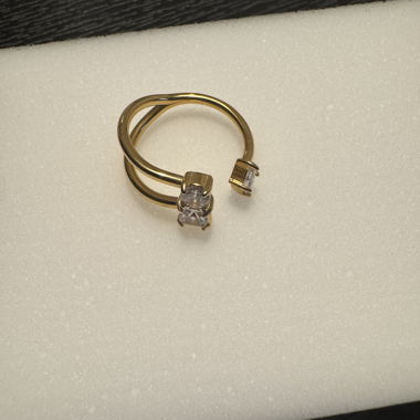 Gold-plated ring with stones