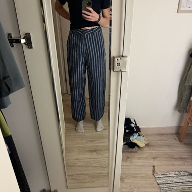 Striped linen pants