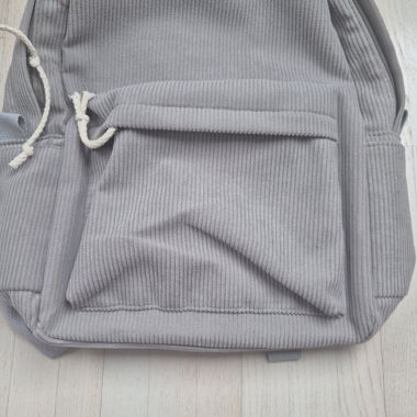 Grey Drawstring Backpack