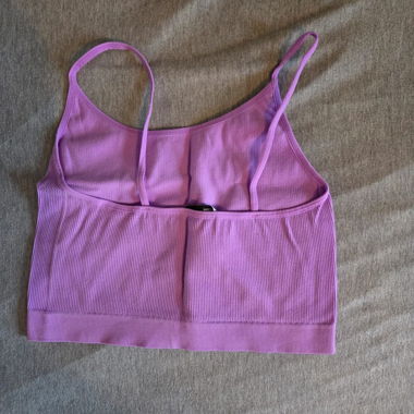 FB Sister lilac ribbed crop top S