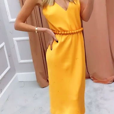 Robe jaune à bretelles