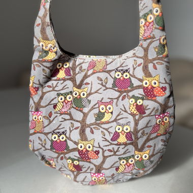 Fabric bag with owl pattern - good condition
