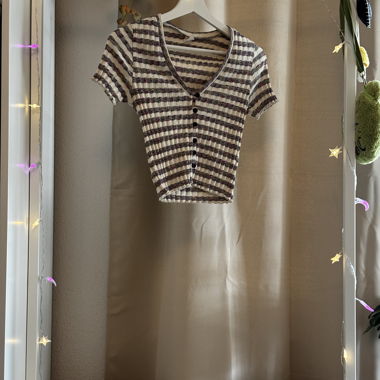 Striped Cropped Top – Vintage Look – XS/S