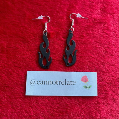 Black Flame Earrings