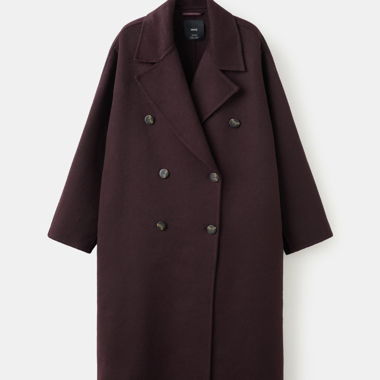 Cappotto di lana oversize MANGO XXS burgundy weinrot NEW