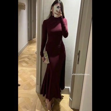 Dark red dress